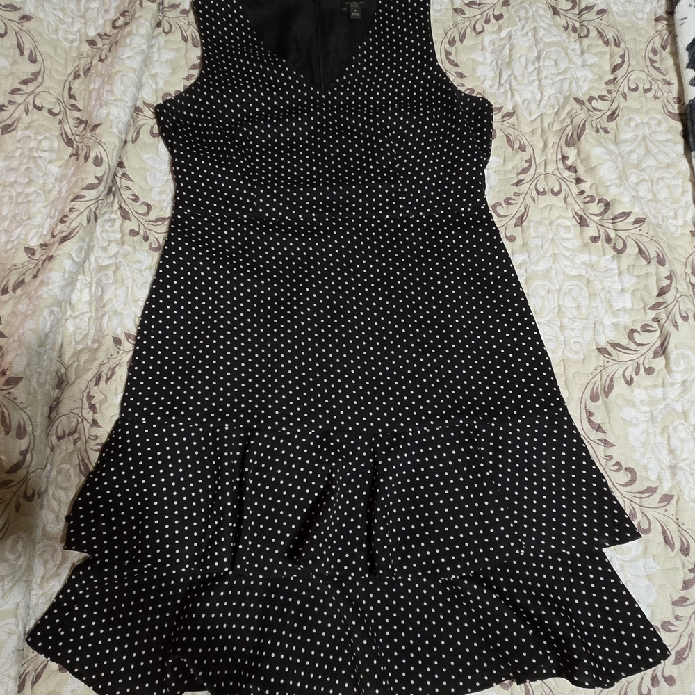 Elegant Black Polka Dot Dress